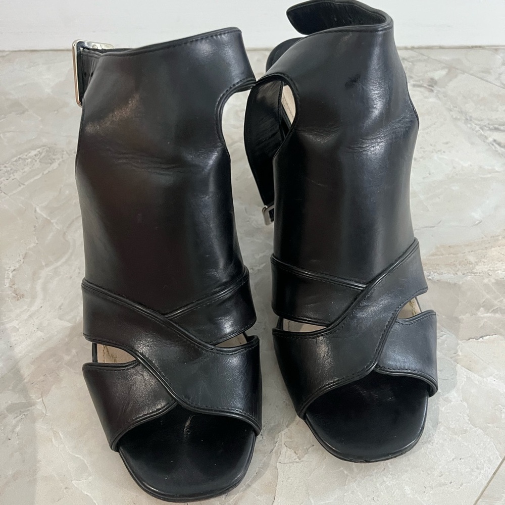 Prada Black Sandals with Modern Architectural Design